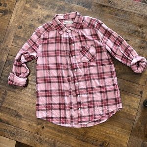 Abercrombie kids pink flannel. Size 13/14